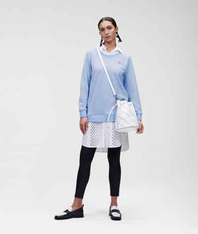 ŠATY KARL LAGERFELD BRODERIE ANGLAISE SWEAT DRESS - Fotografie č. 2