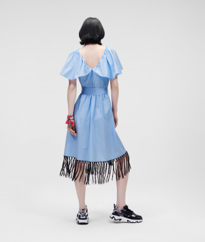 ŠATY KARL LAGERFELD DRESS W/ FRINGING DETAIL - Fotografie č. 4