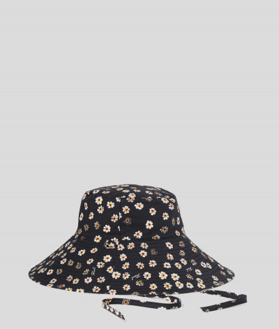 KALAP KARL LAGERFELD K/FLORAL LONG BRIM REV HAT - Kép 3