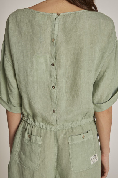 RUHA LA MARTINA WOMAN JUMPSUIT S/S LIGHT LINEN - Kép 3