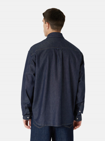 KOŠEĽA TRUSSARDI OVERSIZED DENIM SHIRT BLUE - Fotografia č. 3