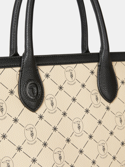 TÁSKA TRUSSARDI CLAVEL WEEKENDER MD FULL GRAIN MONOGRAM PRINT - Kép 4