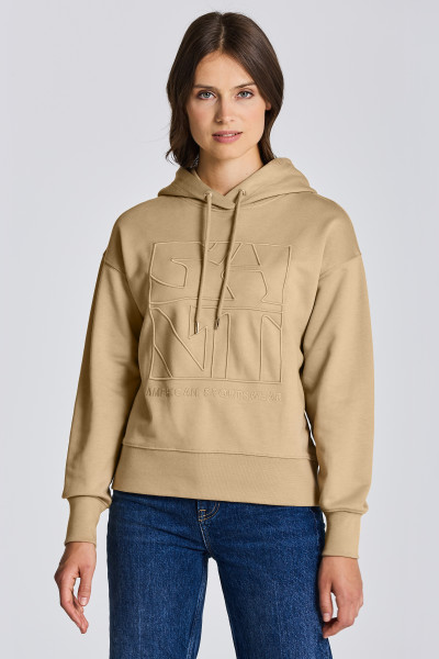 MELEGÍTŐ FELSŐ GANT D2. TONAL EMB QUADRAT HOODIE - Kép 1