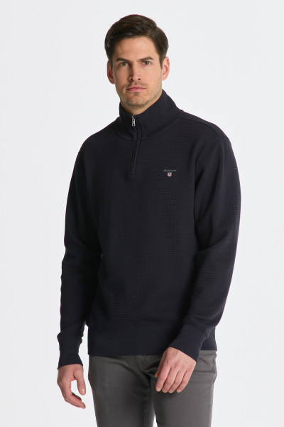 MIKINA GANT D1. WAFFLE HALF ZIP SWEAT - Fotografie č. 1