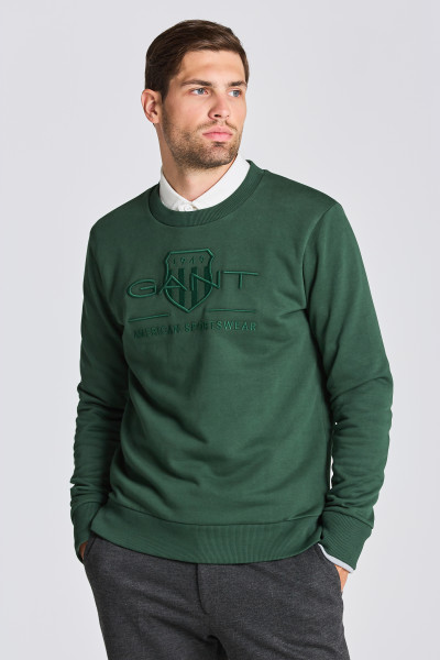 MIKINA GANT D1. TONAL ARCHIVE SHIELD C-NECK - Fotografie č. 1