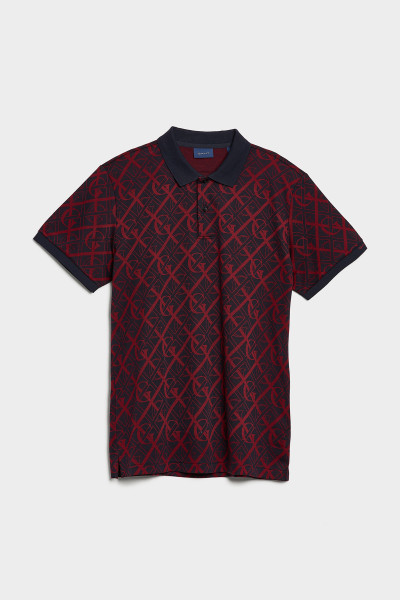 POLOKOŠILE GANT D2. MONOGRAM JACQUARD SS RUGGER - Fotografie č. 1