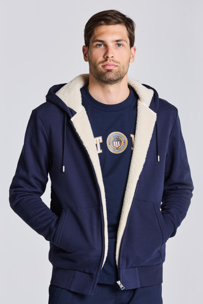 MELEGÍTŐ FELSŐ GANT D2. SHERPA FLEECE ZIP SWEAT HOODIE - Kép 1