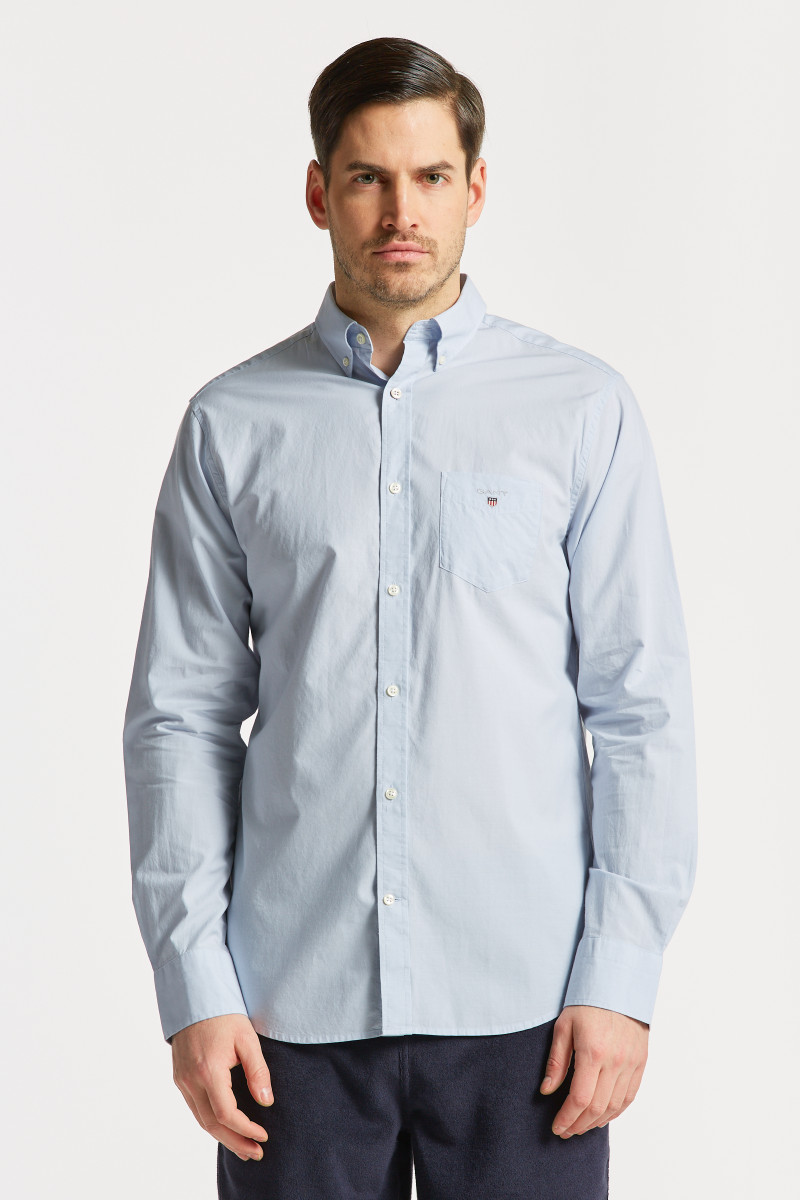 Gant Camicia In Popeline A Righe College Blue | Shop