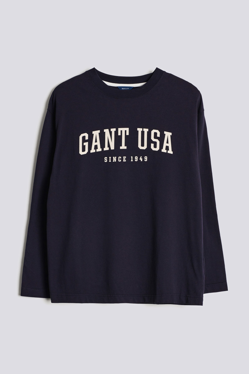 TRIČKO GANT D1. GANT USA LS TSHIRT evening blue GANT SK