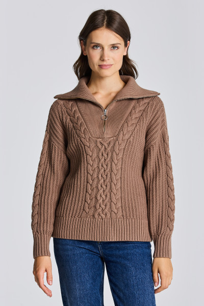 SVETR GANT D2. CABLE HALF ZIP SWEATER - Fotografie č. 1