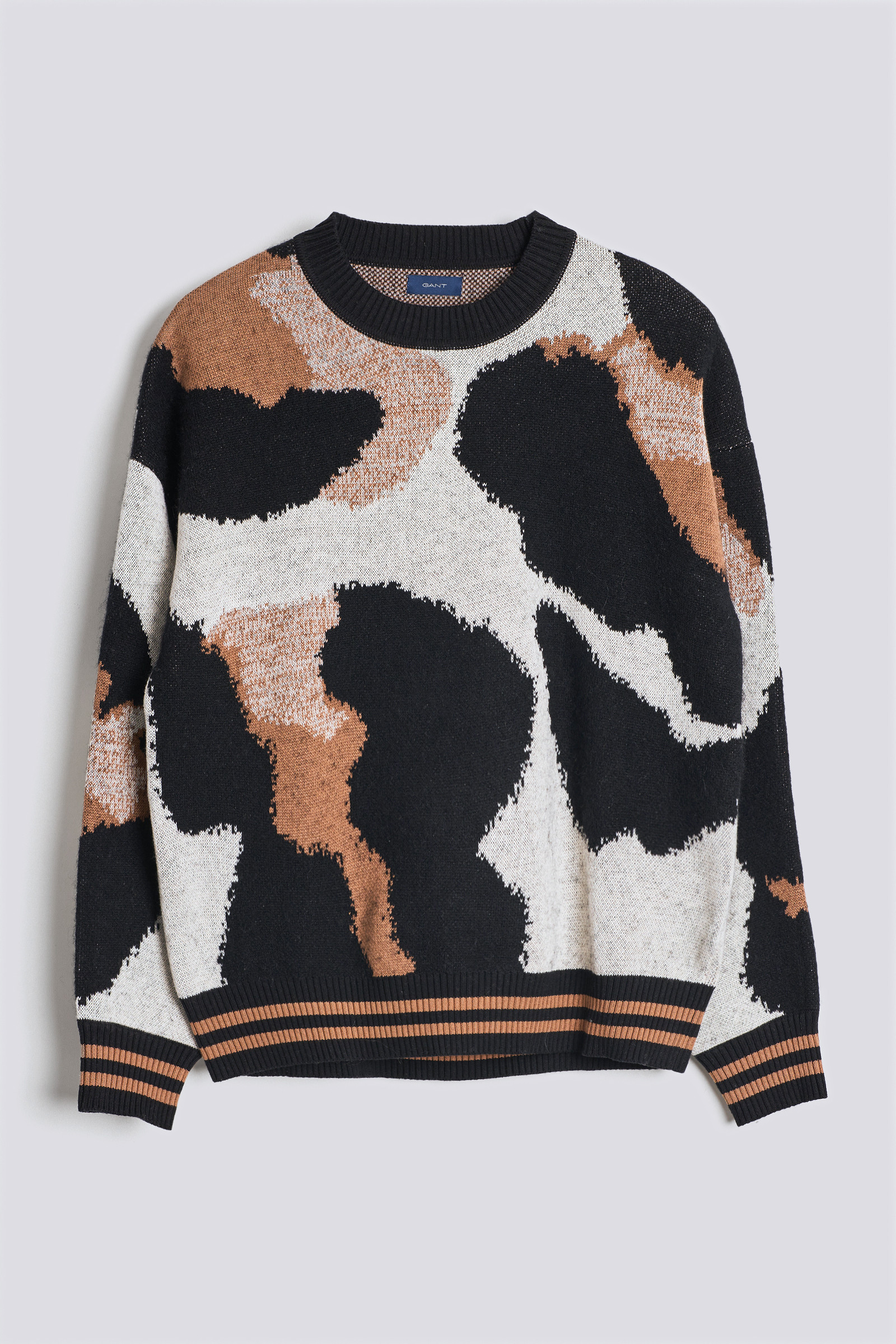GANT D2. LEOPARD INTARSIA C-NECK 