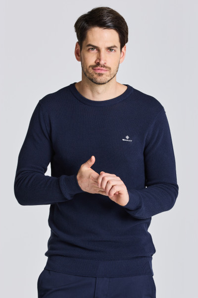 PULÓVER GANT COTTON PIQUE C-NECK - Kép 1