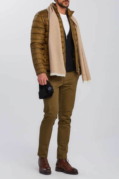 GANT Cotton Pique Half-Zip Sweater Dark Khaki | Man
