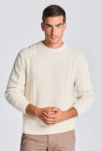 SVETER GANT D2. ARAN CABLE C-NECK - Fotografia č. 1