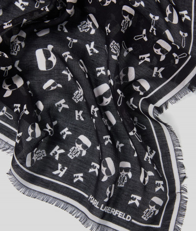 SÁL KARL LAGERFELD K/IKONIK AOP SCARF - Kép 3