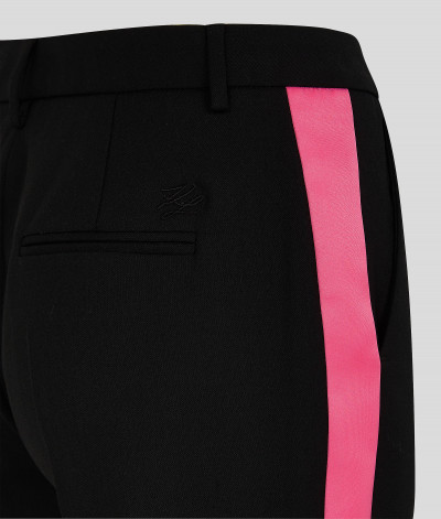 NADRÁG KARL LAGERFELD SATIN PANEL TAILORED PANTS - Kép 9