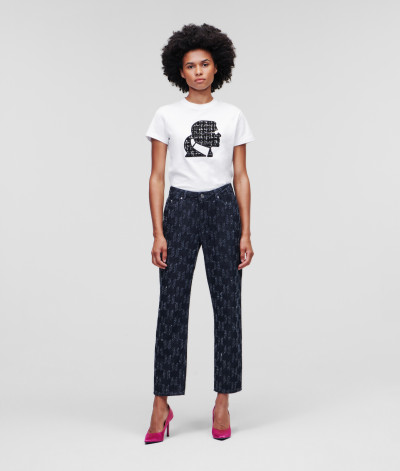 DŽÍNY KARL LAGERFELD KL PUNCHED GF DENIM PANTS - Fotografie č. 1