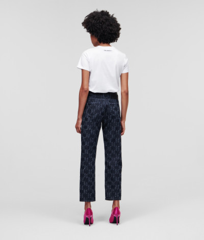 DŽÍNY KARL LAGERFELD KL PUNCHED GF DENIM PANTS - Fotografie č. 3
