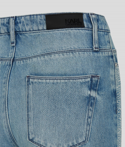 FARMER KARL LAGERFELD RHINESTONE SPLASH DENIM PANTS - Kép 7