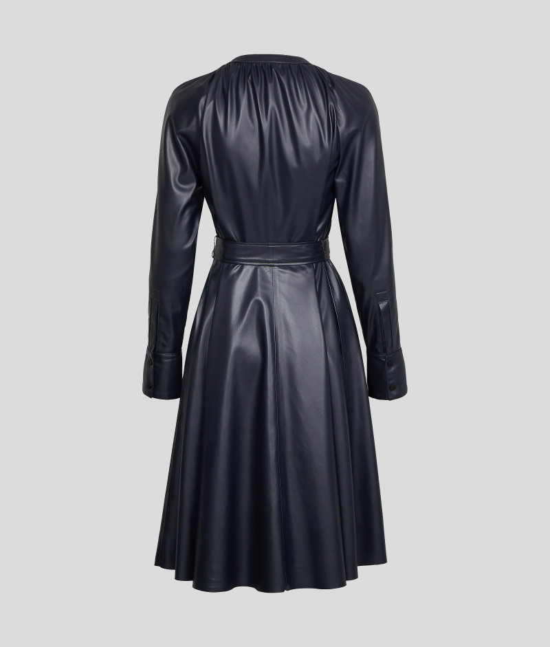 RUHA KARL LAGERFELD FAUX LEATHER DRESS DARK BLUE | VERMONT HU