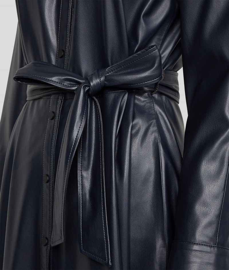 karl lagerfeld faux leather dress Women's Cropped Faux Leather Jacket WITH Faux Shearling | Black main image 1