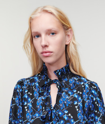 ŠATY KARL LAGERFELD ORCHID PRINTED SILK DRESS - Fotografie č. 5