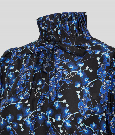 ŠATY KARL LAGERFELD ORCHID PRINTED SILK DRESS - Fotografie č. 6