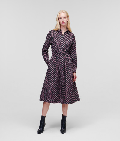 RUHA KARL LAGERFELD MONOGRAM PRINTED POPLIN DRESS - Kép 1