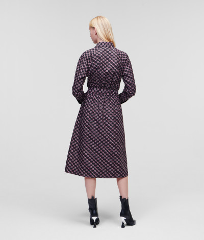 RUHA KARL LAGERFELD MONOGRAM PRINTED POPLIN DRESS - Kép 3