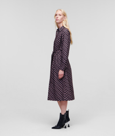 RUHA KARL LAGERFELD MONOGRAM PRINTED POPLIN DRESS - Kép 2