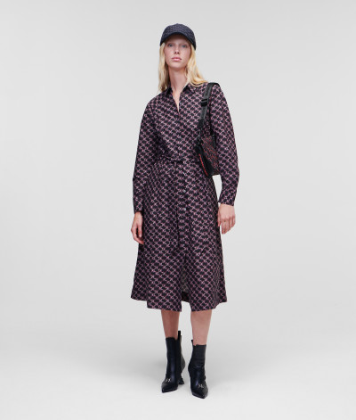 RUHA KARL LAGERFELD MONOGRAM PRINTED POPLIN DRESS - Kép 4