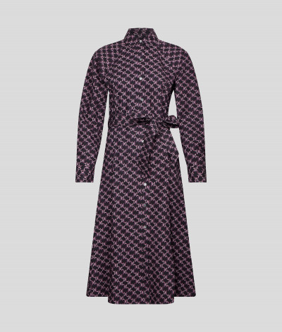 RUHA KARL LAGERFELD MONOGRAM PRINTED POPLIN DRESS - Kép 8