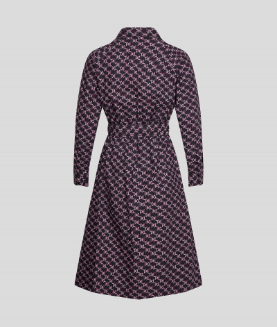 RUHA KARL LAGERFELD MONOGRAM PRINTED POPLIN DRESS - Kép 9