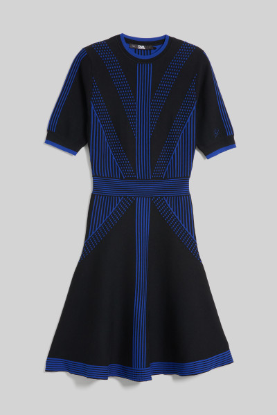 ŠATY KARL LAGERFELD 3/4 SLEEVE KNIT DRESS - Fotografie č. 1