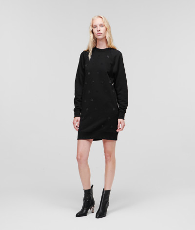 ŠATY KARL LAGERFELD MONOGRAM RHINESTONE SWEATDRESS - Fotografia č. 1