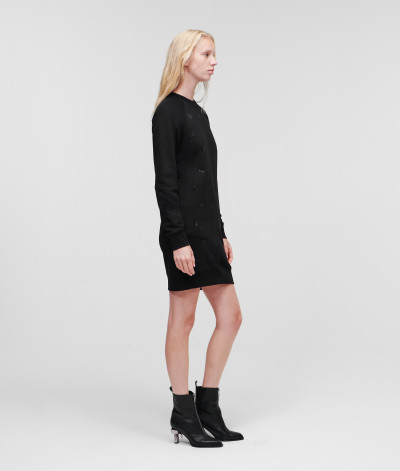 ŠATY KARL LAGERFELD MONOGRAM RHINESTONE SWEATDRESS - Fotografia č. 2