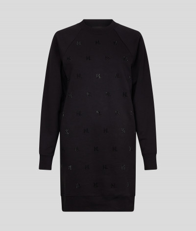 ŠATY KARL LAGERFELD MONOGRAM RHINESTONE SWEATDRESS - Fotografia č. 8
