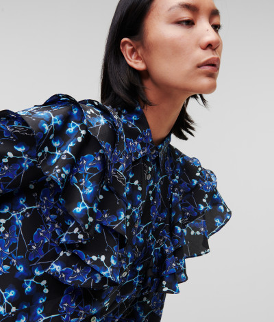 KOŠILE KARL LAGERFELD ORCHID PRINT SILK SHIRT - Fotografie č. 5