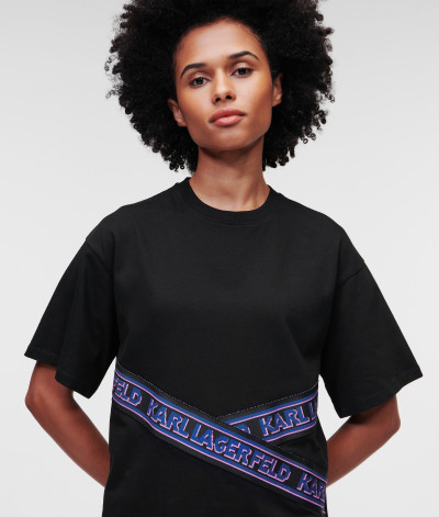 PÓLÓ KARL LAGERFELD LOGO TAPE T-SHIRT - Kép 5