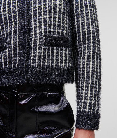 SVETR KARL LAGERFELD BOUCLE KNIT CARDIGAN - Fotografie č. 5