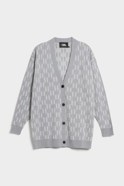 SVETR KARL LAGERFELD LONG MONOGRAM CARDIGAN - Fotografie č. 1