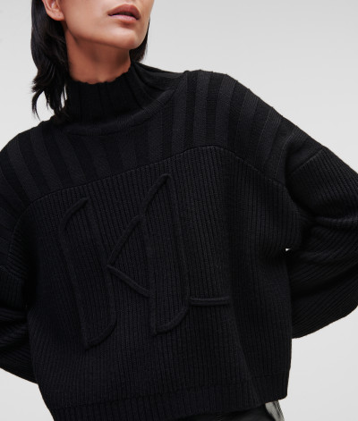SVETR KARL LAGERFELD CHUNKY KL SOUTACHE TURTLENECK - Fotografie č. 5