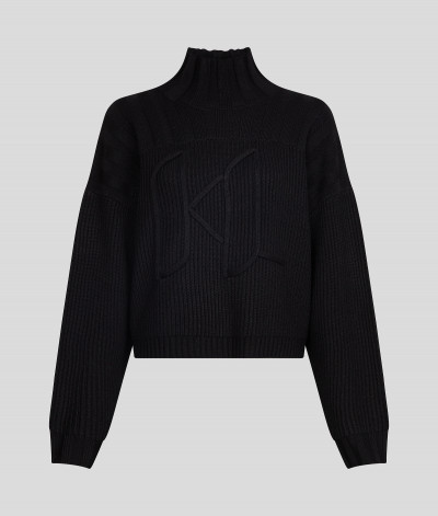SVETR KARL LAGERFELD CHUNKY KL SOUTACHE TURTLENECK - Fotografie č. 8