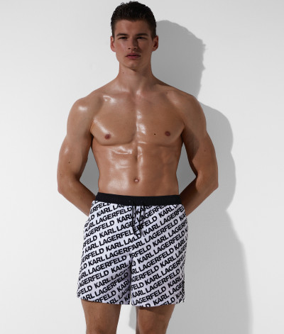 PLAVKY KARL LAGERFELD DIAGONAL AOP MED BOARDSHORTS - Fotografie č. 3