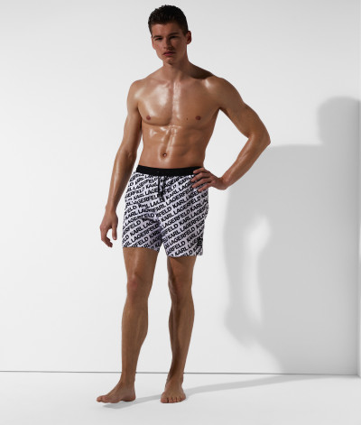 PLAVKY KARL LAGERFELD DIAGONAL AOP MED BOARDSHORTS - Fotografie č. 2