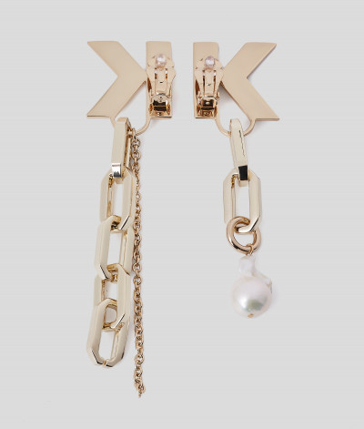 FÜLBEVALÓ KARL LAGERFELD K/METAL CHAIN PEARL EARRINGS - Kép 5