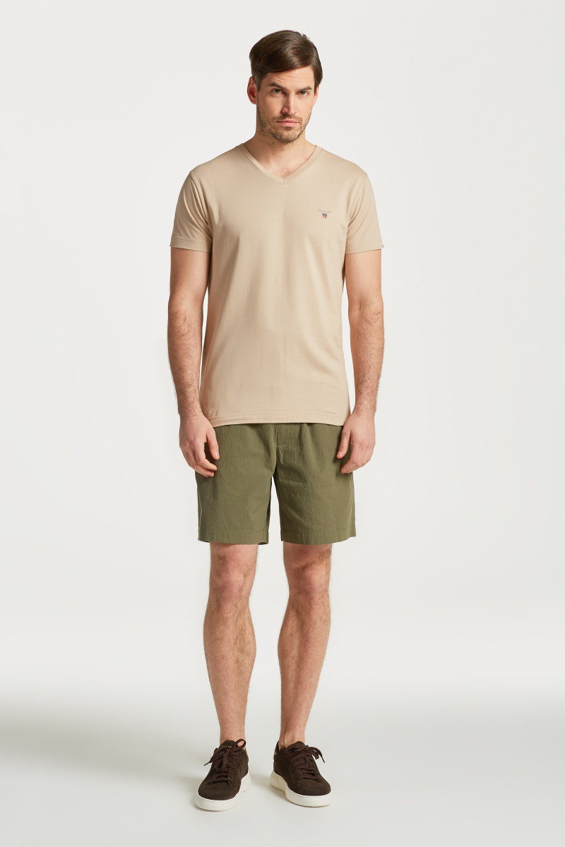 TRIČKO GANT ORIGINAL SLIM VNECK TSHIRT dry sand2 GANT SK