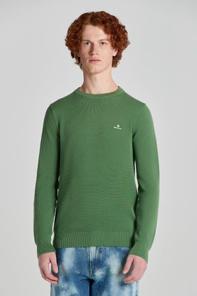 SVETER GANT COTTON PIQUE C-NECK - Fotografia č. 1