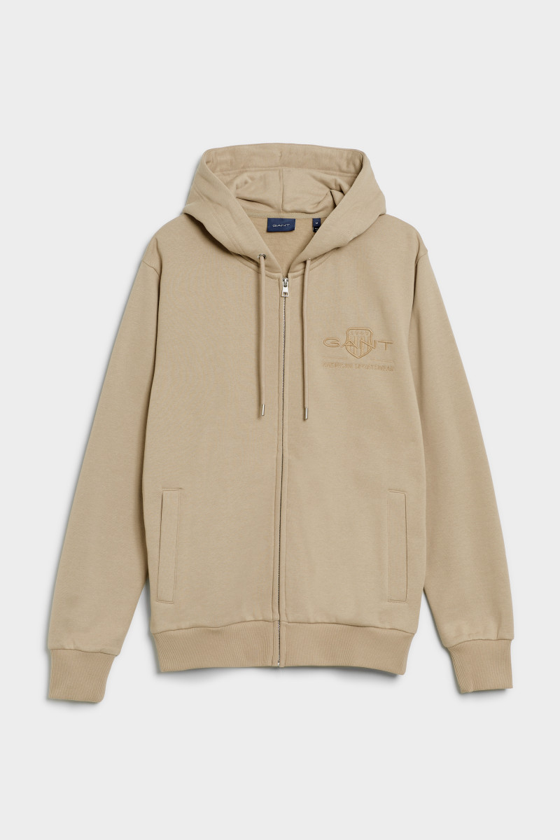 Tonal Shield Zip Hoodie AB BLACK