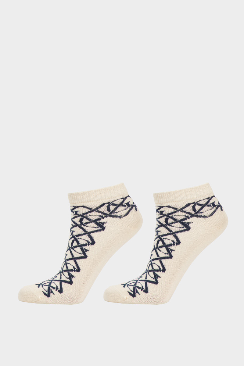 Gant Women Navy Blue Printed Monogram Socks